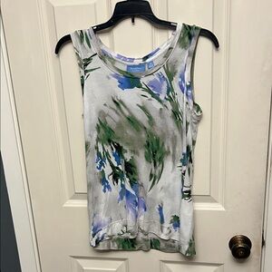 Simply Vera Vera Wang Floral Tank Top - Green and Blue